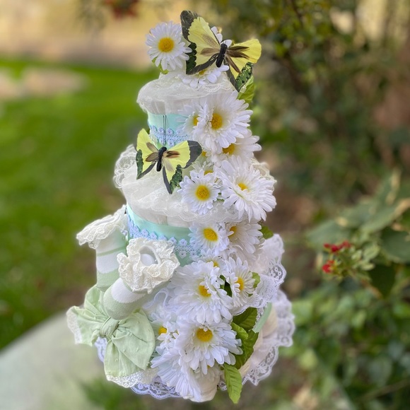 Easter Diaper Cake, Flowers Diaper Cake